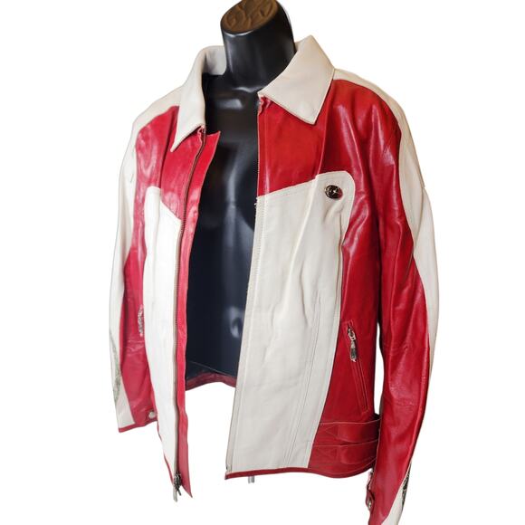 Hein Gericke Leather Motorcycle Jacket Size 14 Racing Quilted Lining Retro Biker - Picture 9 of 16